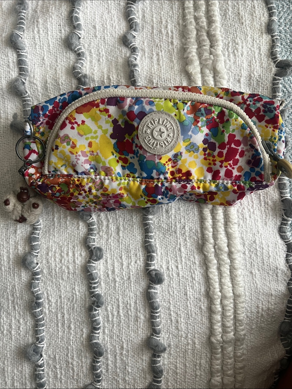 Kipling Multicolor Paint-Splash Wristlet